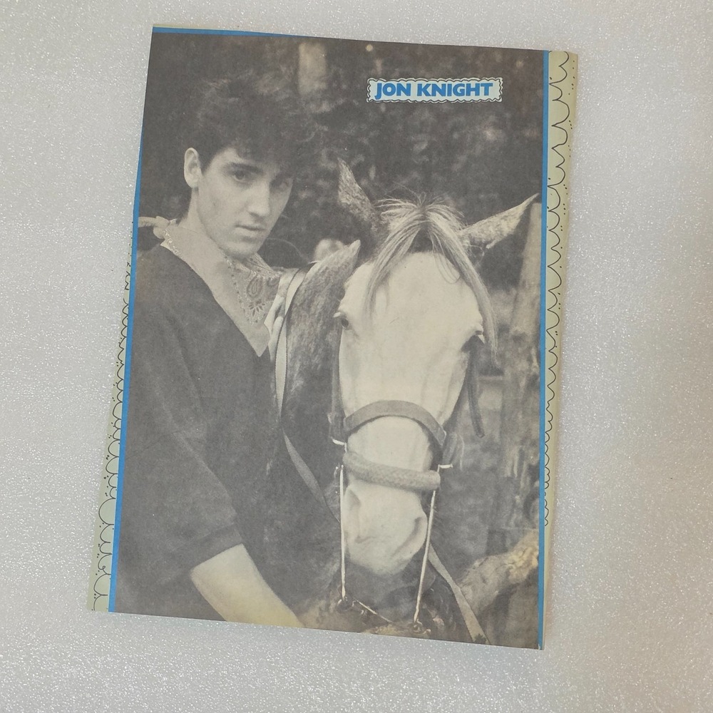 Jonathan Knight horse New Kids on the Block vintage poster clipping 8x10 1980s